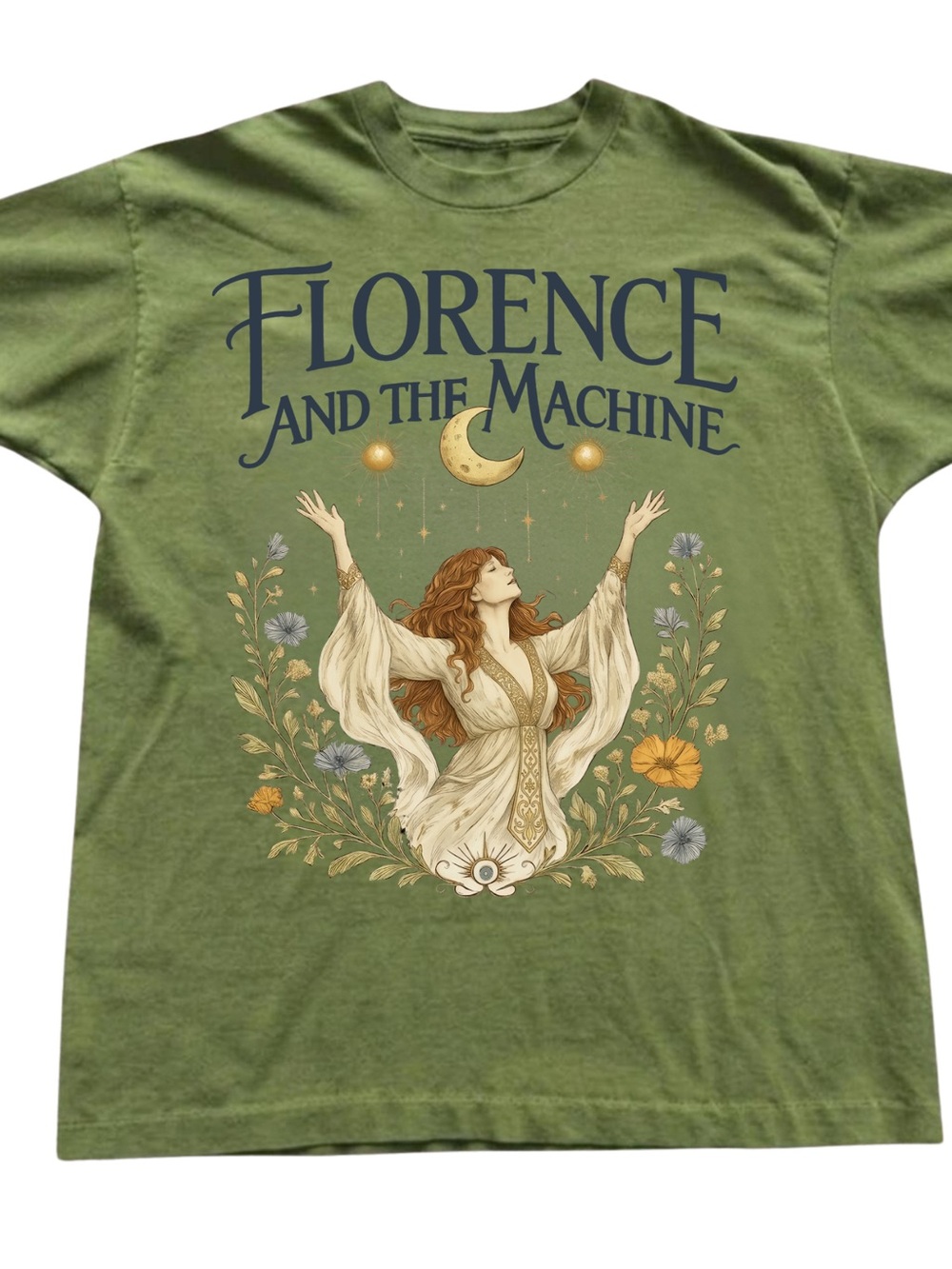 Florence and the Machine Olive Green Graphic Tee, Gift For Her, For Him